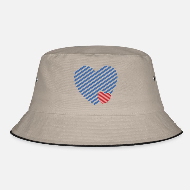 Doppel Herz - Design textile Geschenkidee Bucket Hat