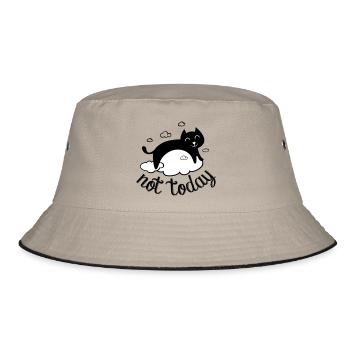 Nicht heute, nicht heute! lustiger Katzenhumor - Bucket Hat - Khaki/Schwarz - Vorne