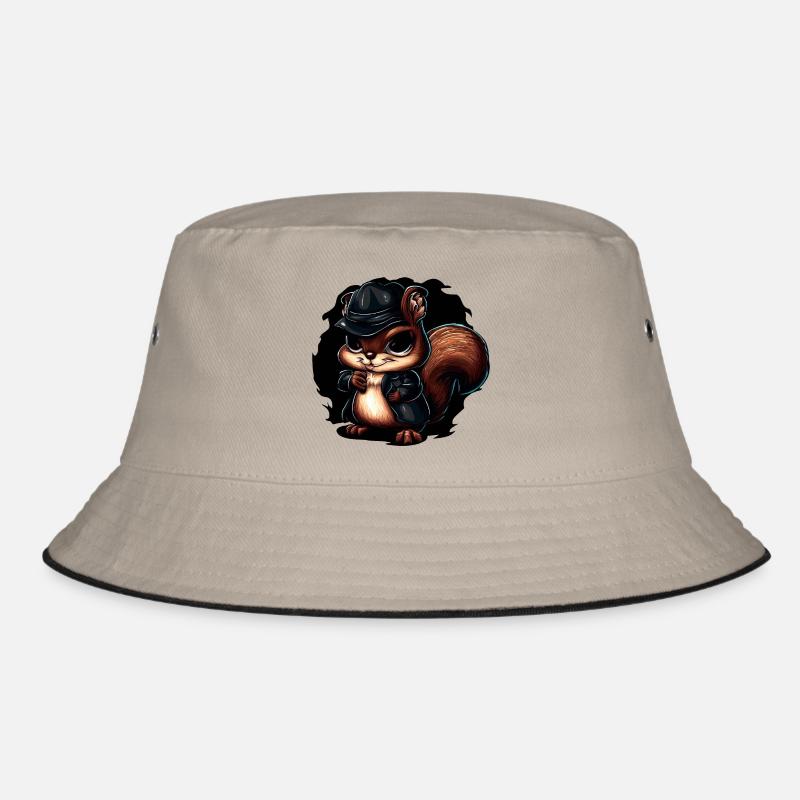 Cool gangster squirrel design Bucket Hat