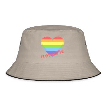 t-shirt Napoli ammore gay lgbt coeur gay pride - Bob - kaki/noir - Devant