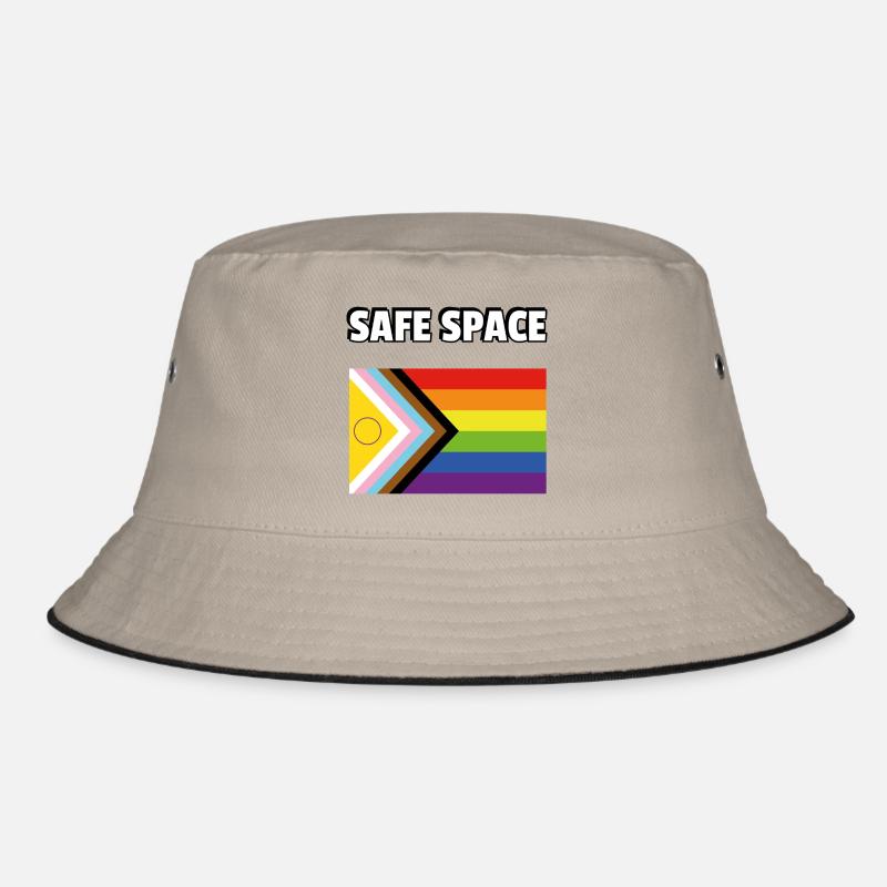 SAFE SPACE Drapeau de progrès de la fierté inclusive - Bob - kaki/noir
