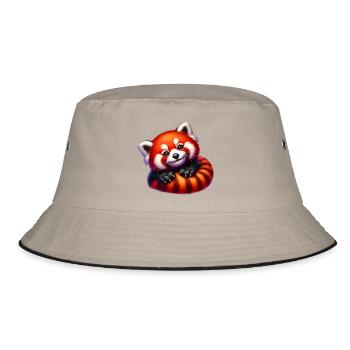 Red panda - Bucket Hat - khaki/black - Front