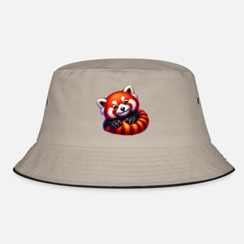 Red panda - Bucket Hat - khaki/black