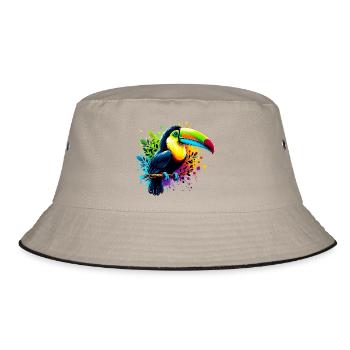Tukan - Bucket Hat - Khaki/Schwarz - Vorne