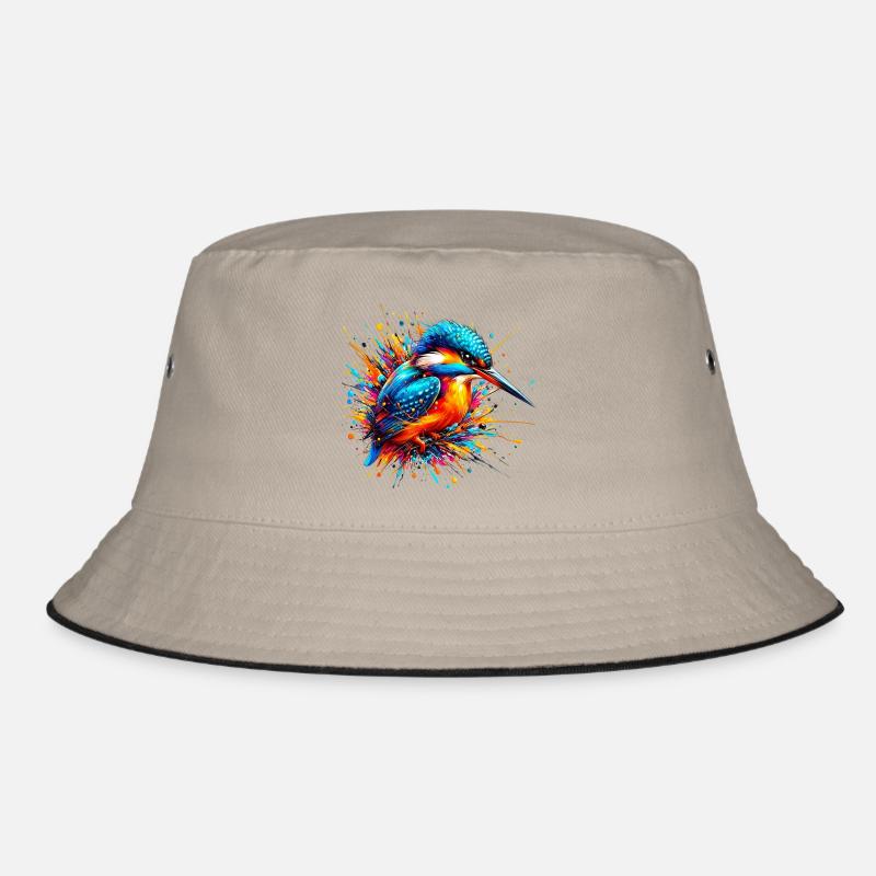 Eisvogel - Bucket Hat - Khaki/Schwarz