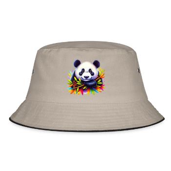 Panda - Bucket Hat - Khaki/Schwarz - Vorne