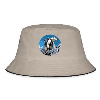 Polar Bear Hiking / Mountaineer Polar Bear - Bucket Hat - khaki/black - Front