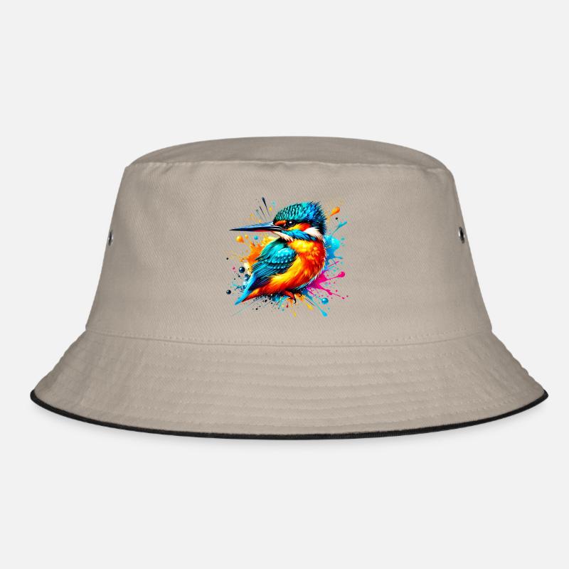 Eisvogel - Bucket Hat - Khaki/Schwarz