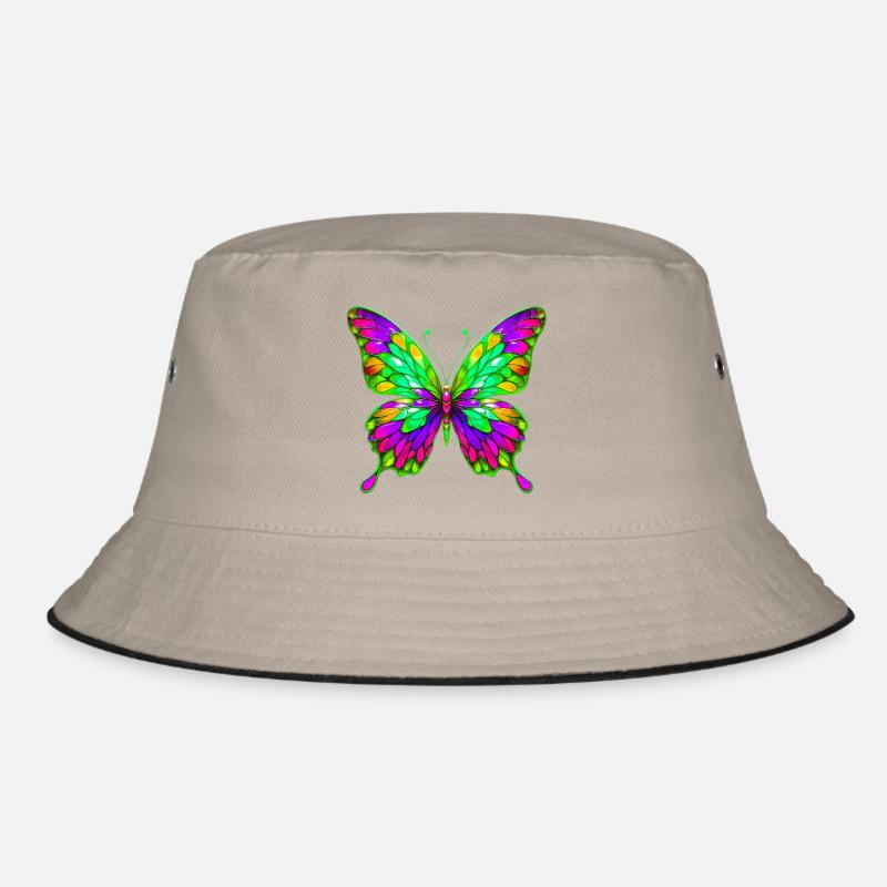 Schmetterling - Bucket Hat - Khaki/Schwarz