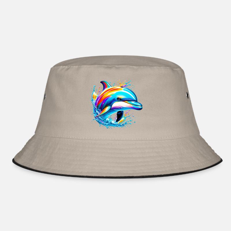 Delfin - Bucket Hat - Khaki/Schwarz