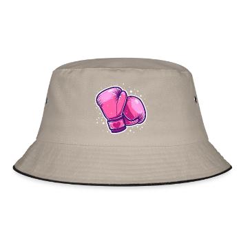 Boxing Gloves Graphic - Bucket Hat - khaki/black - Front