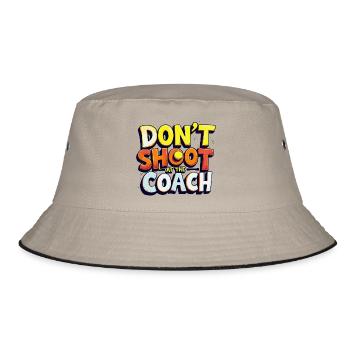 Nicht auf den Trainer schießen - Bucket Hat - Khaki/Schwarz - Vorne