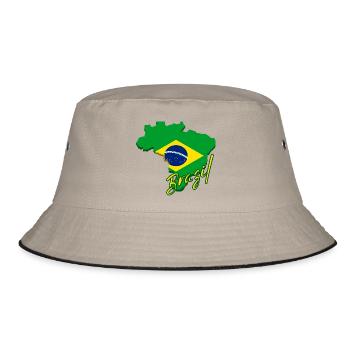 Carte du Brésil, drapeau du Brésil - Bob - kaki/noir - Devant