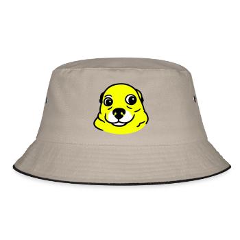 Anxious Dog in Pop Art Style - Bucket Hat - khaki/black - Front