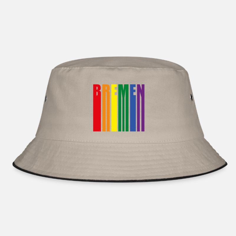 Bremen Rainbow Pride Gift - Bucket Hat - khaki/black