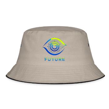 Futuristischer Kreis Technologie Design - Bucket Hat - Khaki/Schwarz - Vorne