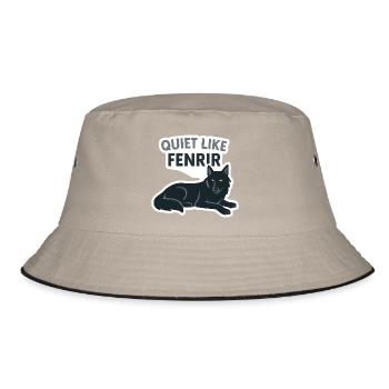 Quiet Like Fenrir Wolf Design - Bucket Hat - khaki/black - Front