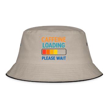 Coffee Loading Bar Waiting Time - Bucket Hat - khaki/black - Front