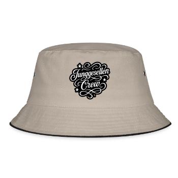 Junggesellen Crew - Bucket Hat - Khaki/Schwarz - Vorne
