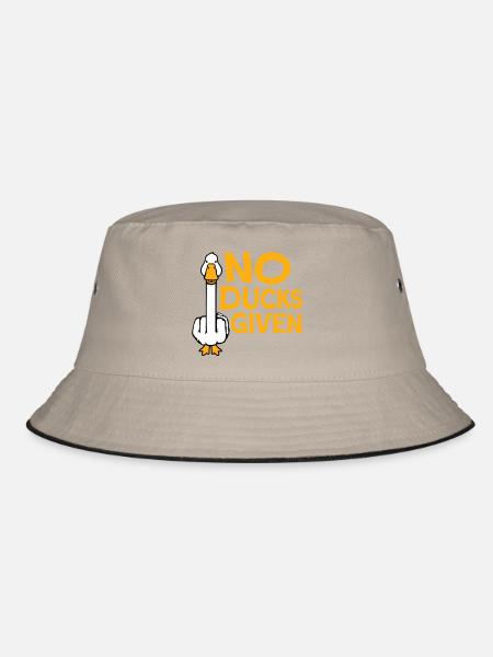 Goose No Ducks Given Middle Finger Naughty Duck Cool - Bucket Hat - khaki/black - Front