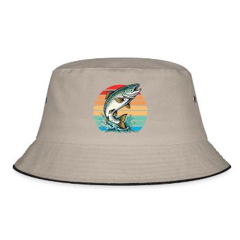 Salmon Fishing Atlantic Salmon Fishing Angler - Bucket Hat - khaki/black - Front