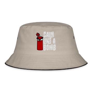 Calm Like Bomb Paradox Irony Humor Explosive Joke - Bucket Hat - khaki/black - Front