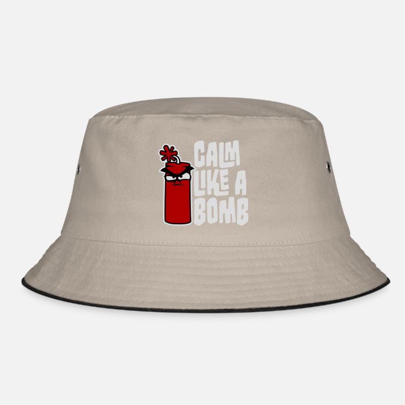 Calm Like Bomb Paradox Irony Humor Explosive Joke Bucket Hat
