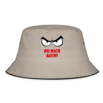 Böser Blick & Spruch - Du mich auch - Bucket Hat - Khaki/Schwarz - Vorne