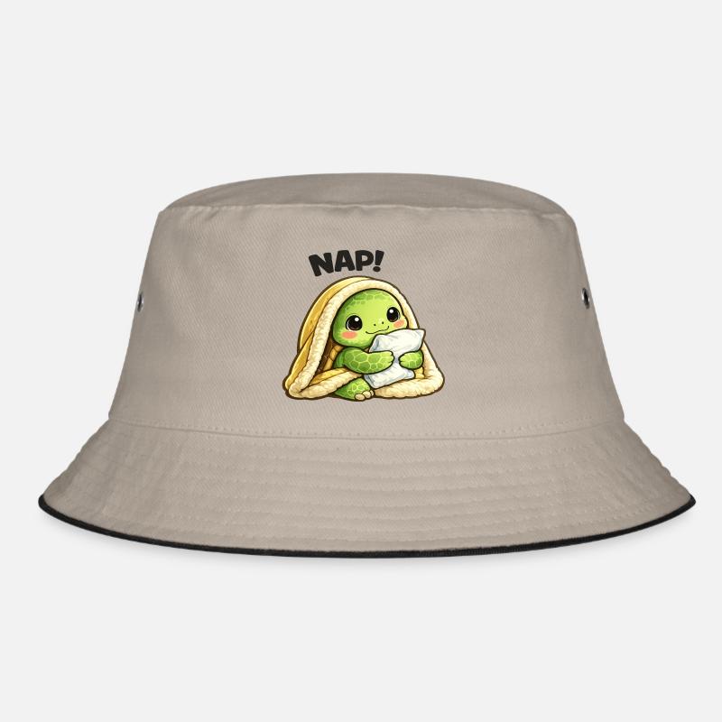 Cuddly turtle under blanket Bucket Hat
