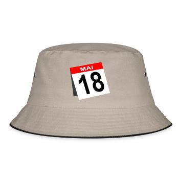 18. Geburtstag Mai Kalender - Bucket Hat - Khaki/Schwarz - Vorne