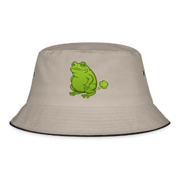 farting frog fart farting toad farting farting toad farting - Bucket Hat - khaki/black - Front