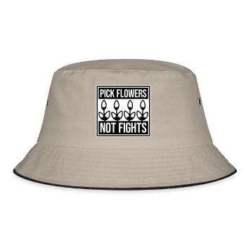 Cueillez des fleurs, pas des disputes, fleurs Paix Logo drôle - Bob - kaki/noir - Devant