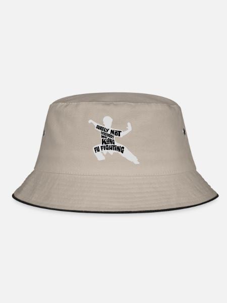 Surely Not Everybody Was Kung Fu Fighting Lustig - Bucket Hat - khaki/black - Front