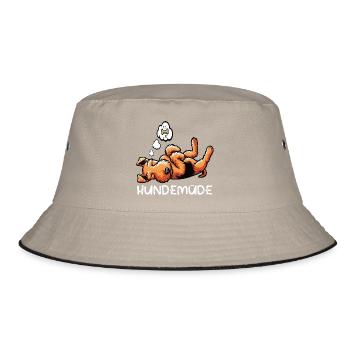 Hundemüde Airedale Terrier Airedales Airedale hund - Bucket Hat - Khaki/Schwarz - Vorne