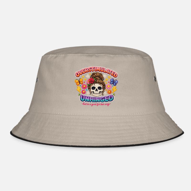 Overstimulated Unhinged Skull Flora Bucket Hat