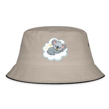Traumhafter Koala auf Schnullerwolke - Bucket Hat - Khaki/Schwarz - Vorne