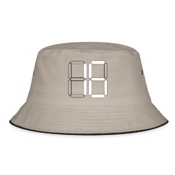 NUMMER 16 Sechzehn Geburtstag Geschenk Digital - Bucket Hat - Khaki/Schwarz - Vorne