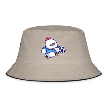 Chick Soccer Kick - Bucket Hat - khaki/black - Front