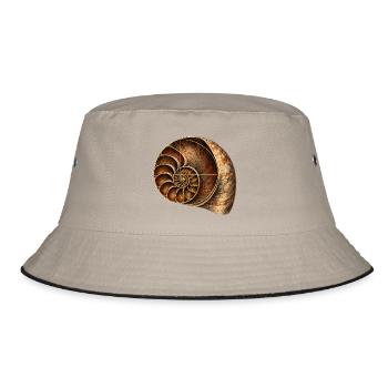 Fibonacci Spirale - Bucket Hat - Khaki/Schwarz - Vorne
