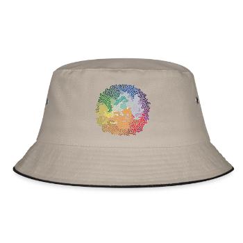 Hello - Bucket Hat - Khaki/Schwarz - Vorne