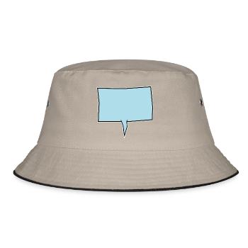 Eckige Sprechblase in Türkis - Bucket Hat - Khaki/Schwarz - Vorne