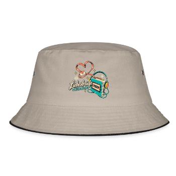 Kassette Mixtape Bandsalat Retro Nostalgie - Bucket Hat - Khaki/Schwarz - Vorne