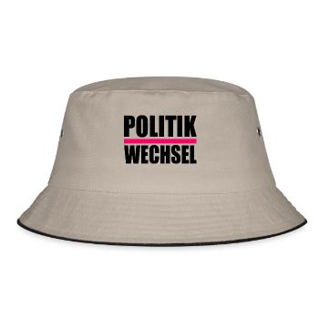 politikwechsel - Bucket Hat - Khaki/Schwarz - Vorne
