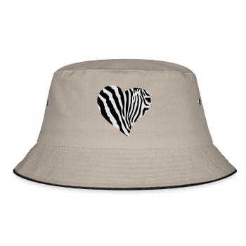 Zebra Heart - Bucket Hat - khaki/black - Front