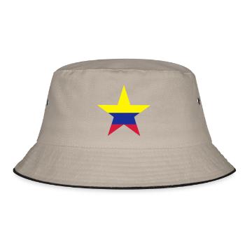 Kolumbianische Stern - Bucket Hat - Khaki/Schwarz - Vorne