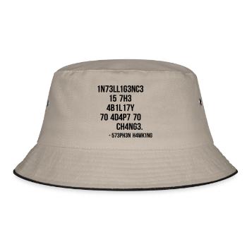 nerd & geek shirt: leetspeak - Bucket Hat - Khaki/Schwarz - Vorne
