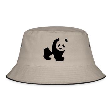 panda - Bucket Hat - khaki/black - Front