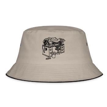 writing desk - Bucket Hat - khaki/black - Front