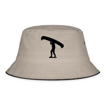 canoe kayak kanu kahn paddelboot ruderboot18 - Bucket Hat - Khaki/Schwarz - Vorne