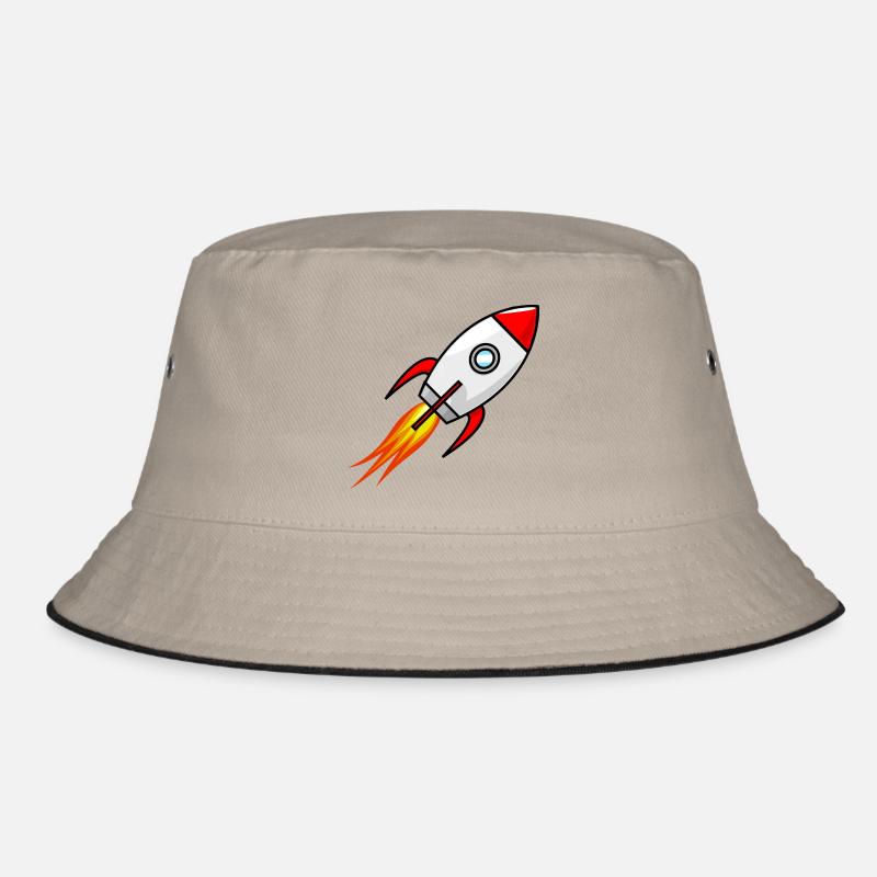 Rocket Rocket Space Shuttle UFO Spacecraft Moon Bucket Hat